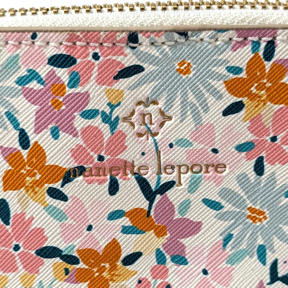 Nanette Lepore Floral Vegan Leather Crossbody Bag Pastel Dome Chain Strap Purse - Picture 3 of 16